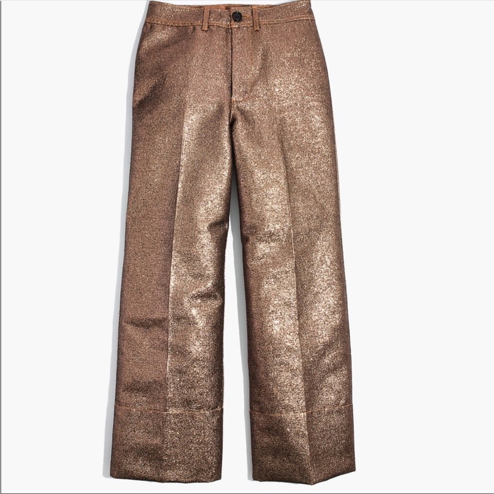 NWOT Gorgeous bronze wide leg trousers